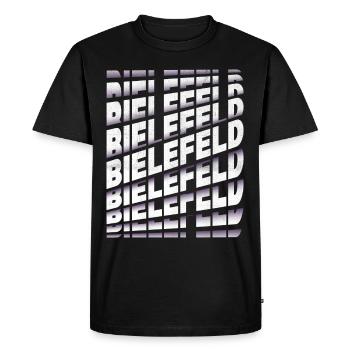 Bielefeld Germany City Font Skyline Home - Men's Premium Organic T-Shirt - black - Front - Nico (187cm)