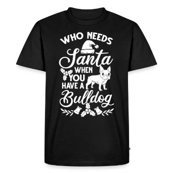 Chien Bulldog anglais Chiots Noël - T-shirt Premium bio Homme - noir - Devant - Nico (187cm)