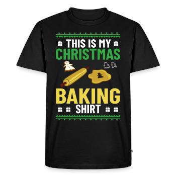 Christmas Baking Cookies Cookies Gingerbread - Men's Premium Organic T-Shirt - black - Front - Nico (187cm)