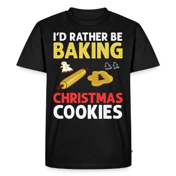 Christmas Baking Cookies Cookies Gingerbread - Men's Premium Organic T-Shirt - black - Front - Nico (187cm)