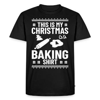 Christmas Baking Cookies Cookies Gingerbread - Men's Premium Organic T-Shirt - black - Front - Nico (187cm)