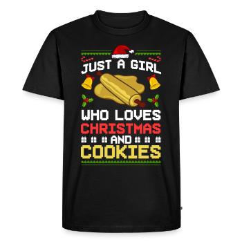 Christmas Baking Cookies Cookies Gingerbread - Men's Premium Organic T-Shirt - black - Front - Nico (187cm)