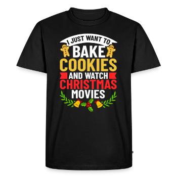 Christmas Baking Cookies Cookies Gingerbread - Men's Premium Organic T-Shirt - black - Front - Nico (187cm)
