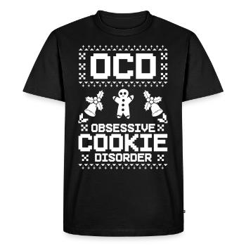 Biscuits de Noël Biscuits Cuisson Biscuits de Noël - T-shirt Premium bio Homme - noir - Devant - Nico (187cm)