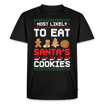Biscuits de Noël Biscuits Cuisson Biscuits de Noël - T-shirt Premium bio Homme - noir - Devant - Nico (187cm)
