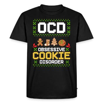 Biscuits de Noël Biscuits Cuisson Biscuits de Noël - T-shirt Premium bio Homme - noir - Devant - Nico (187cm)