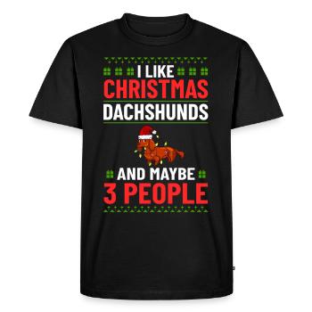 Doxie Dachshund Dachshund Teckel Dog Christmas - Men's Premium Organic T-Shirt - black - Front - Nico (187cm)