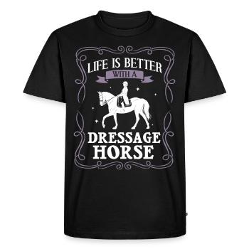 Dressage Riding Horse Training Dressage - Men's Premium Organic T-Shirt - black - Front - Nico (187cm)