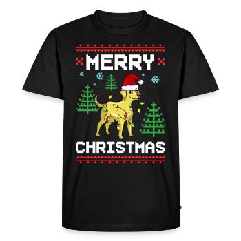 Labrador Retriever Dog Puppy Owner Christmas - Men's Premium Organic T-Shirt - black - Front - Nico (187cm)