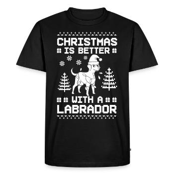Labrador Retriever Dog Puppy Owner Christmas - Men's Premium Organic T-Shirt - black - Front - Nico (187cm)