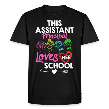 Chef d’établissement Directeur Directeur Directeur de la direction de l’école - T-shirt Premium bio Homme - noir - Devant - Nico (187cm)