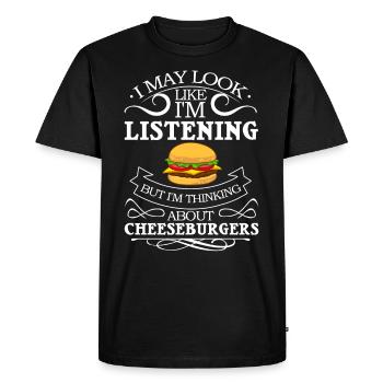 Cheeseburger Cheese Sandwich Hamburger - Men's Premium Organic T-Shirt - black - Front - Nico (187cm)
