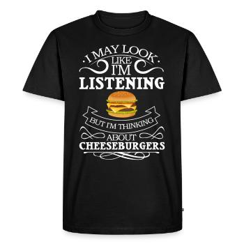 Cheeseburger Cheese Sandwich Hamburger - Men's Premium Organic T-Shirt - black - Front - Nico (187cm)