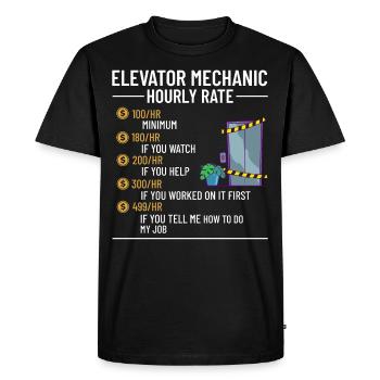 Technicien d’ascenseur Élévateur élévateur - T-shirt Premium bio Homme - noir - Devant - Nico (187cm)