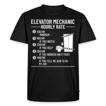 Technicien d’ascenseur Élévateur élévateur - T-shirt Premium bio Homme - noir - Devant - Nico (187cm)