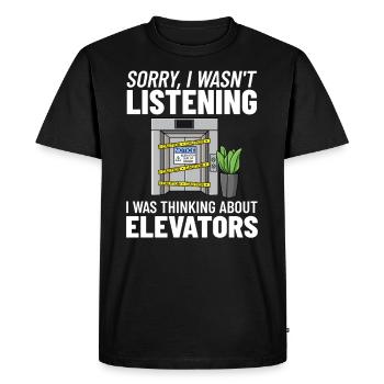 Technicien d’ascenseur Élévateur élévateur - T-shirt Premium bio Homme - noir - Devant - Nico (187cm)