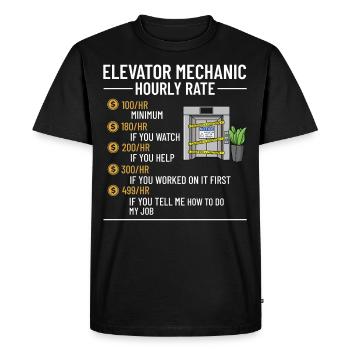 Technicien d’ascenseur Élévateur élévateur - T-shirt Premium bio Homme - noir - Devant - Nico (187cm)