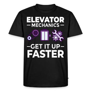 Technicien d’ascenseur Élévateur élévateur - T-shirt Premium bio Homme - noir - Devant - Nico (187cm)