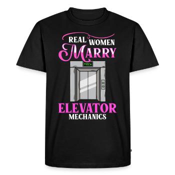 Technicien de système d’ascenseur Femme Ascenseur élévateur - T-shirt Premium bio Homme - noir - Devant - Nico (187cm)