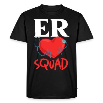 Infirmière d’urgence Premiers soins - T-shirt Premium bio Homme - noir - Devant - Nico (187cm)