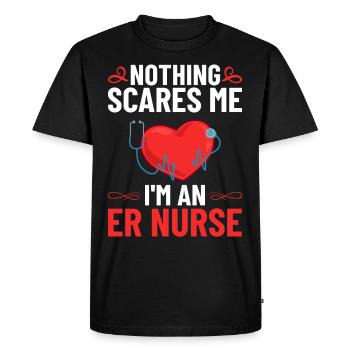 Infirmière d’urgence Premiers soins - T-shirt Premium bio Homme - noir - Devant - Nico (187cm)