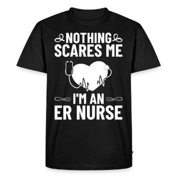 Infirmière d’urgence Premiers soins - T-shirt Premium bio Homme - noir - Devant - Nico (187cm)