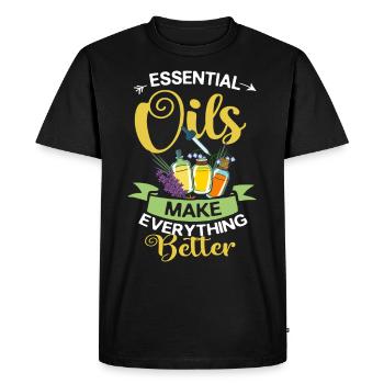 Essential Oil Diffuser Aromatherapy Plants - Men's Premium Organic T-Shirt - black - Front - Nico (187cm)