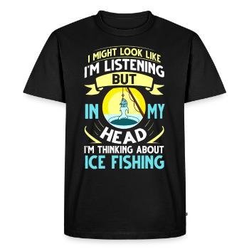Pêche blanche Pêcheurs Trous de glace Exercices sur glace Pêche sur glace - T-shirt Premium bio Homme - noir - Devant - Nico (187cm)