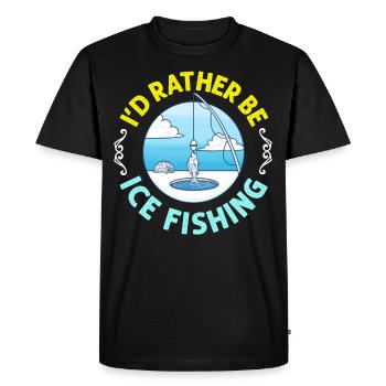 Pêche blanche Pêcheurs Trous de glace Exercices sur glace Pêche sur glace - T-shirt Premium bio Homme - noir - Devant - Nico (187cm)