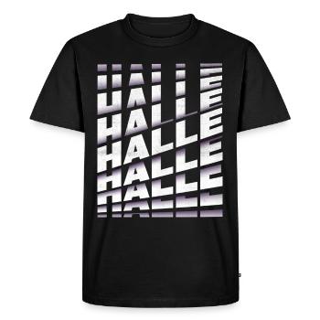Hall Germany City Font Skyline Home - Men's Premium Organic T-Shirt - black - Front - Nico (187cm)