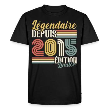 Légendaire Depuis 2015 - T-shirt Premium bio Homme - noir - Devant - Nico (187cm)