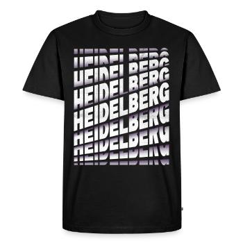 Heidelberg Allemagne City Font Skyline - T-shirt Premium bio Homme - noir - Devant - Nico (187cm)