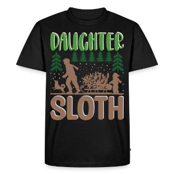 Pull de Noël moche - Fille Paresseux - T-shirt Premium bio Homme - noir - Devant - Nico (187cm)