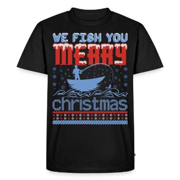 Pull de Noël moche pour les pêcheurs et les pêcheurs - T-shirt Premium bio Homme - noir - Devant - Nico (187cm)