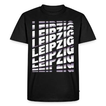 Leipzig Allemagne City Font Skyline Accueil - T-shirt Premium bio Homme - noir - Devant - Nico (187cm)