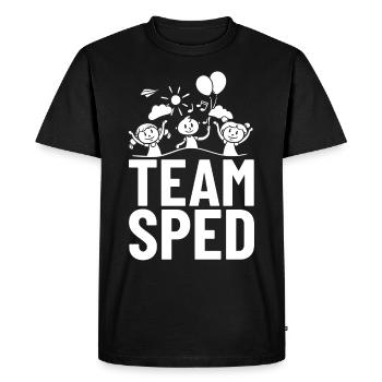 Éducation spécialisée Éducation spécialisée Promotion des besoins spéciaux - T-shirt Premium bio Homme - noir - Devant - Nico (187cm)