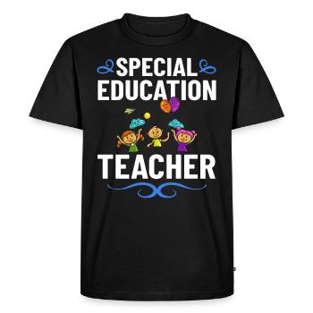 Éducation spécialisée Éducation spécialisée Promotion des besoins spéciaux - T-shirt Premium bio Homme - noir - Devant - Nico (187cm)