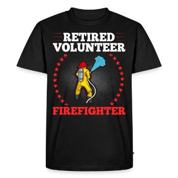 Pompiers volontaires - T-shirt Premium bio Homme - noir - Devant - Nico (187cm)