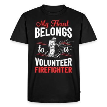 Pompiers volontaires - T-shirt Premium bio Homme - noir - Devant - Nico (187cm)