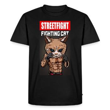 Cool Fighting Cat Arts Martiaux Cadeau - T-shirt Premium bio Homme - noir - Devant - Nico (187cm)