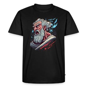 Starker Moses Prophet, der das Meer teilt Yam Suph - Männer Premium Bio T-Shirt - Schwarz - Vorne - Nico (187cm)