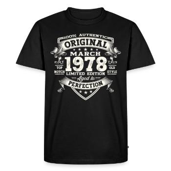 45e anniversaire Mann Original March Né en 1978 - T-shirt Premium bio Homme - noir - Devant - Nico (187cm)
