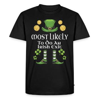 Les plus susceptibles de faire une sortie irlandaise - T-shirt Premium bio Homme - noir - Devant - Nico (187cm)