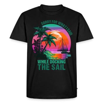Retro Sailboat Sailor Captain Gift - T-shirt Premium bio Homme - noir - Devant - Nico (187cm)