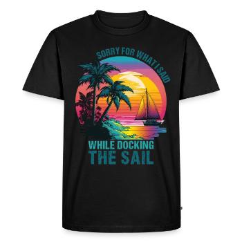 Retro Sailboat Sailor Captain Gift - T-shirt Premium bio Homme - noir - Devant - Nico (187cm)