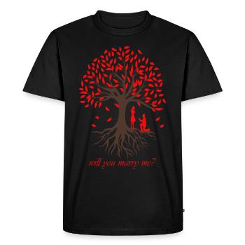 Marriage proposal Tree of Love Life - Men's Premium Organic T-Shirt - black - Front - Nico (187cm)