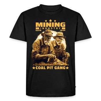 Chercheurs d’or mineurs mineurs mineurs - T-shirt Premium bio Homme - noir - Devant - Nico (187cm)