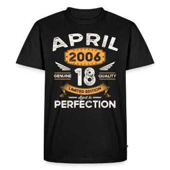17e anniversaire homme April Né 2006 Légendaire - T-shirt Premium bio Homme - noir - Devant - Nico (187cm)