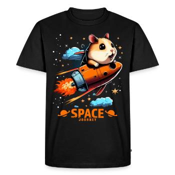Space Hamster Hamster Lovers Space Design - T-shirt Premium bio Homme - noir - Devant - Nico (187cm)