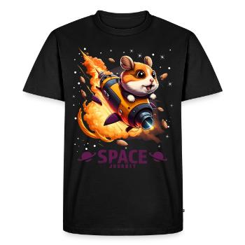 Space Hamster Hamster Lovers Space Design - T-shirt Premium bio Homme - noir - Devant - Nico (187cm)